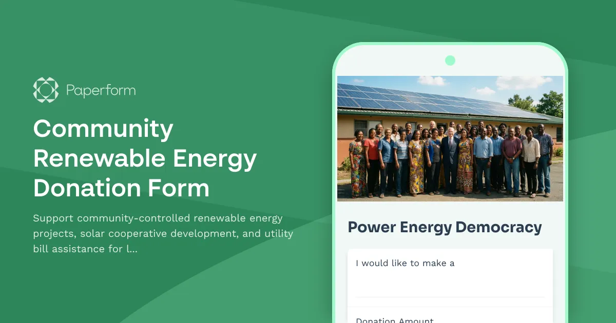 Community Renewable Energy Donation Form