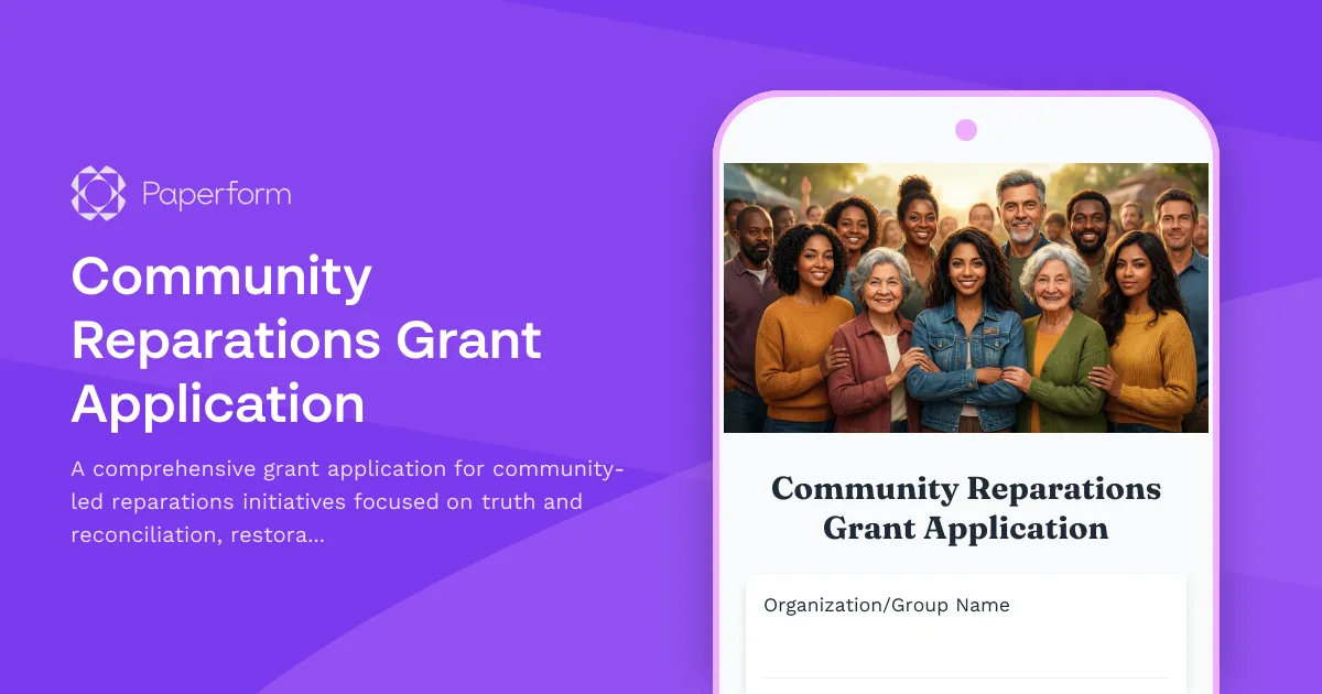 Community Reparations Grant Application
