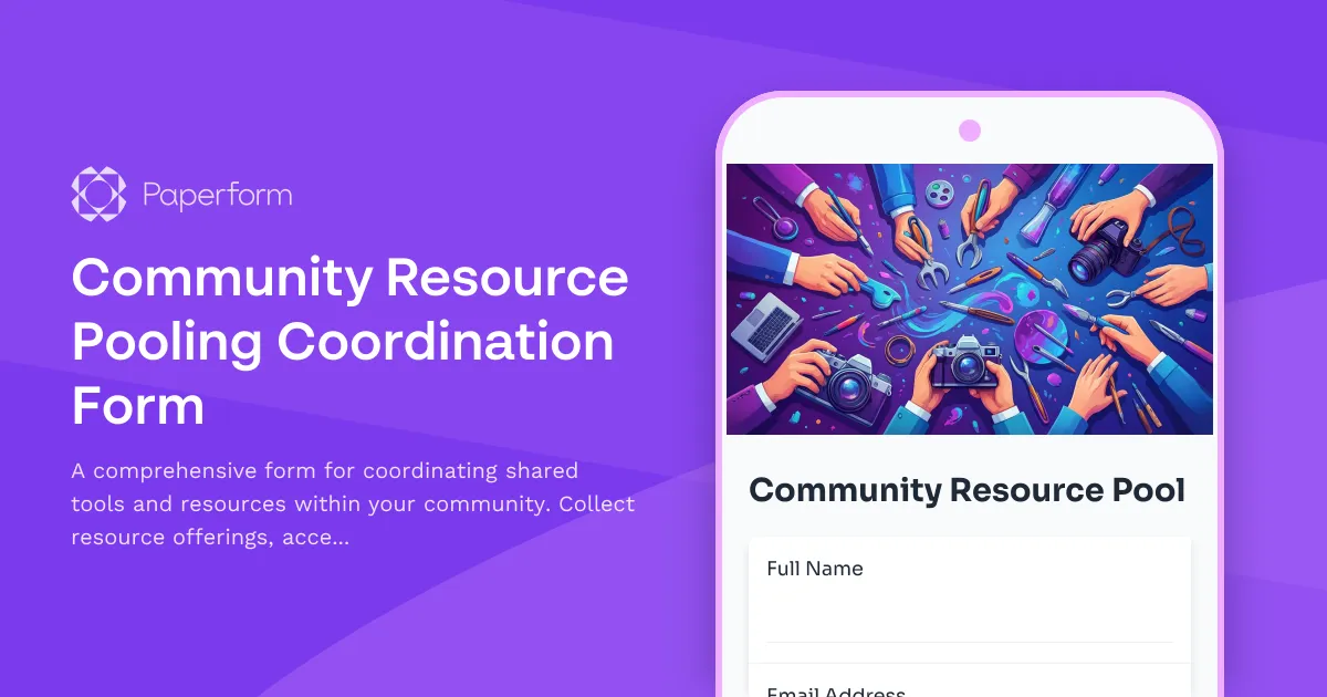 Community Resource Pooling Coordination Form