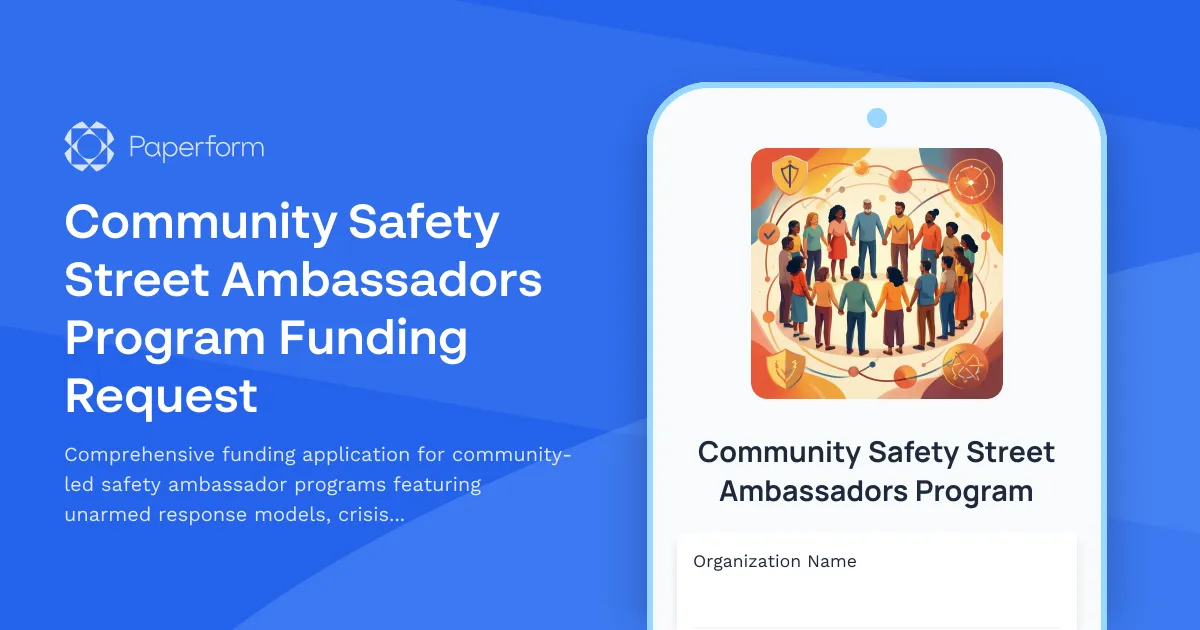 Community Safety Street Ambassadors Program Funding Request