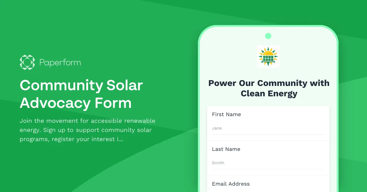 Community Solar Advocacy Form