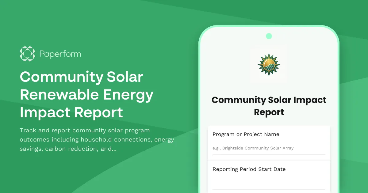 Community Solar Renewable Energy Impact Report