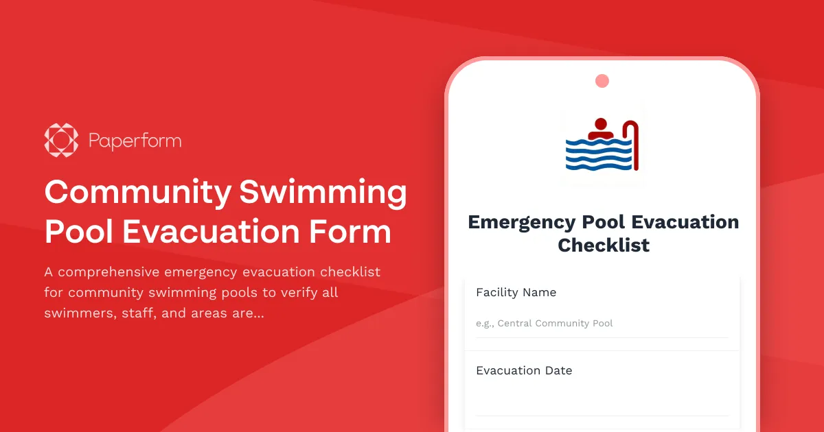 Community Swimming Pool Evacuation Form