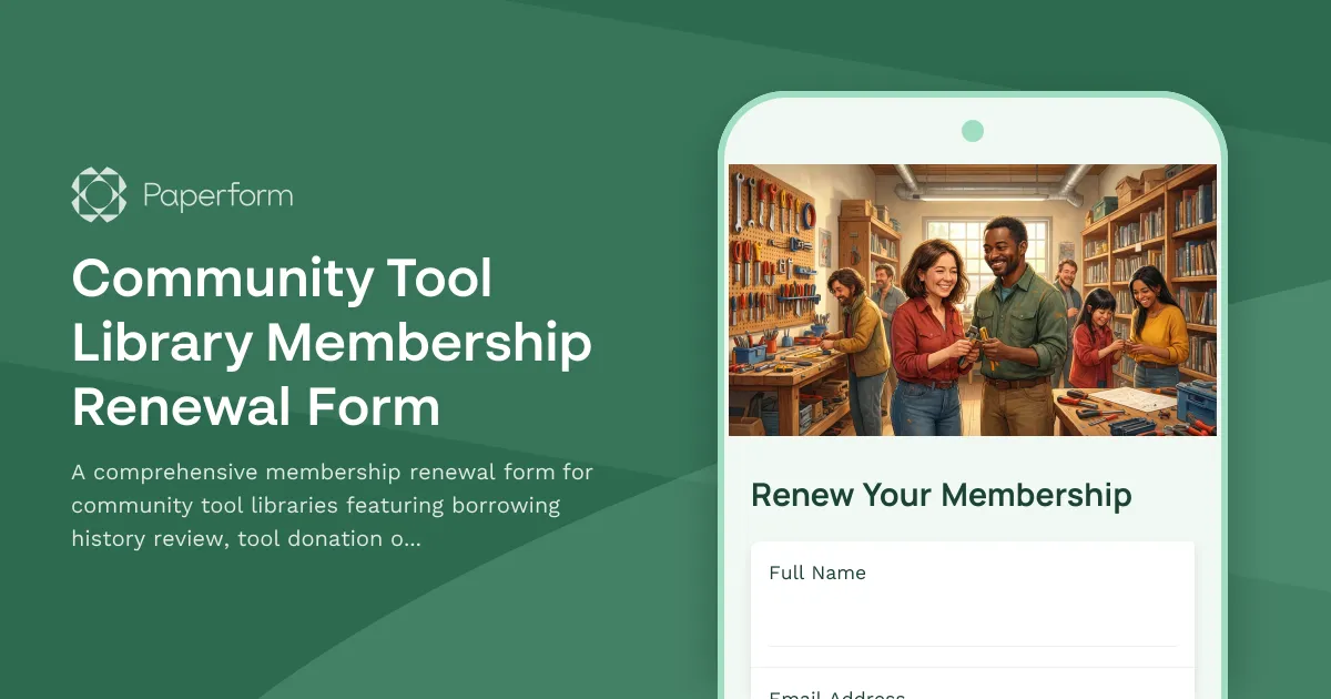 Community Tool Library Membership Renewal Form