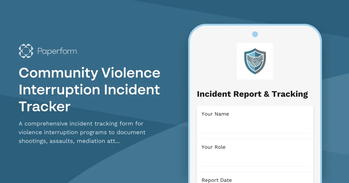 Community Violence Interruption Incident Tracker