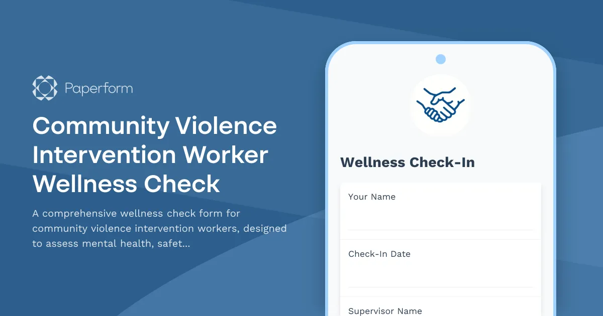Community Violence Intervention Worker Wellness Check