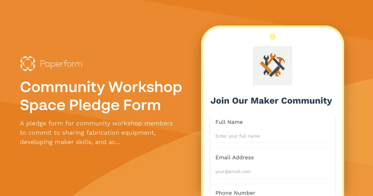 Community Workshop Space Pledge Form