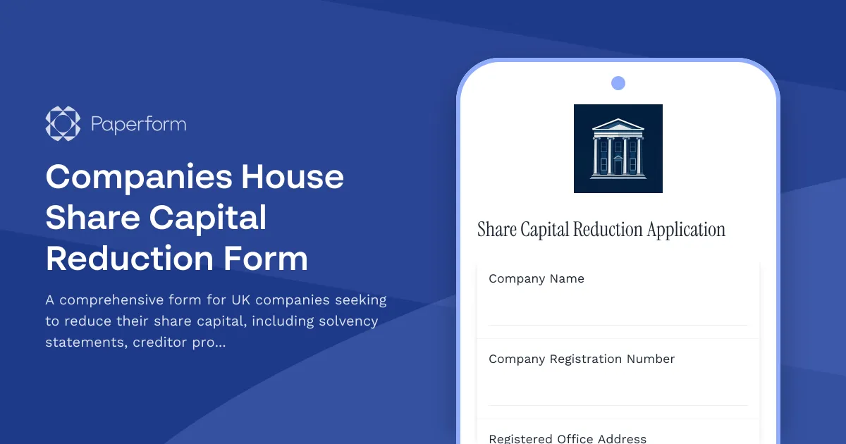 Companies House Share Capital Reduction Form