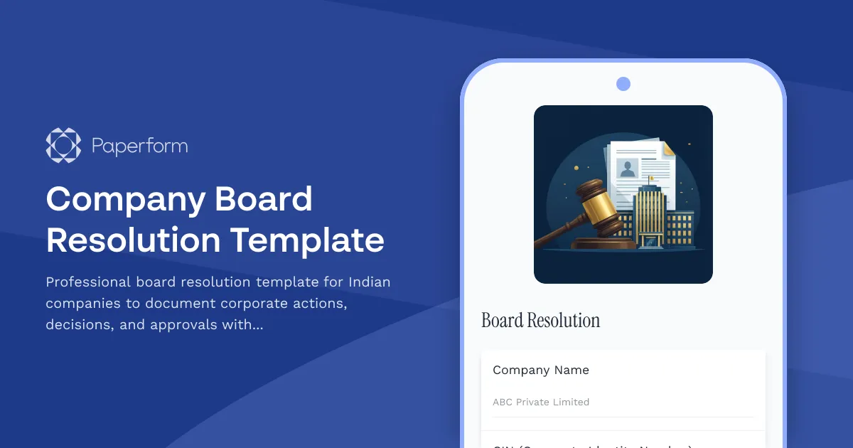 Company Board Resolution Template