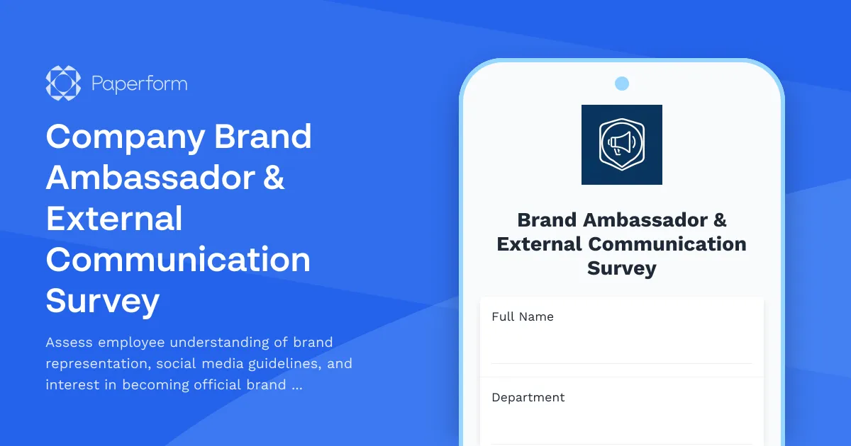 Company Brand Ambassador & External Communication Survey