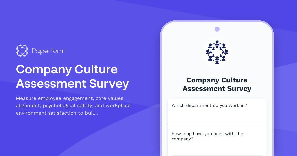Company Culture Assessment Survey