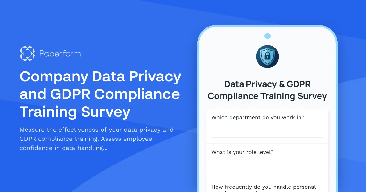 Company Data Privacy and GDPR Compliance Training Survey