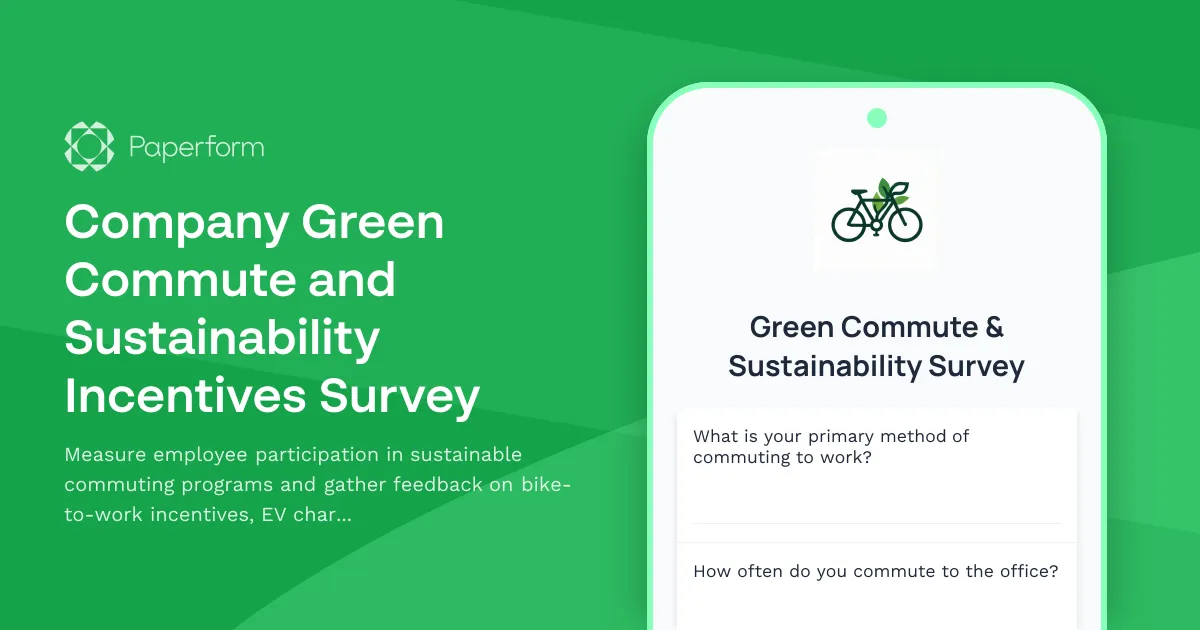 Company Green Commute and Sustainability Incentives Survey