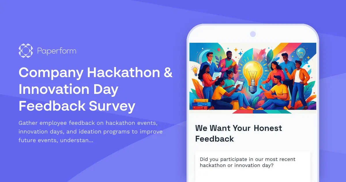 Company Hackathon & Innovation Day Feedback Survey
