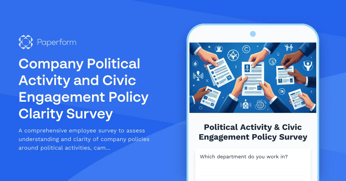 Company Political Activity and Civic Engagement Policy Clarity Survey