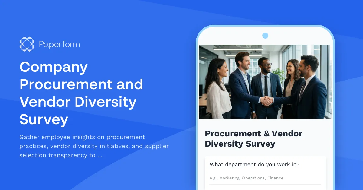 Company Procurement and Vendor Diversity Survey
