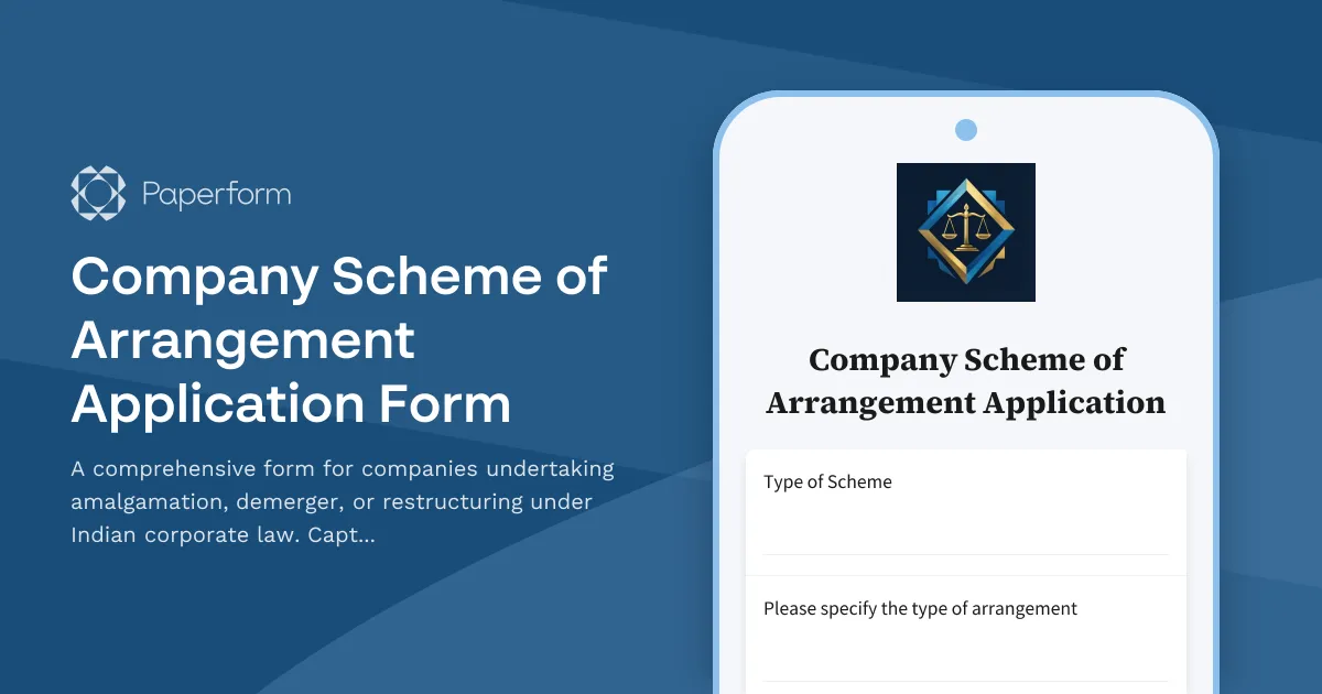 Company Scheme of Arrangement Application Form