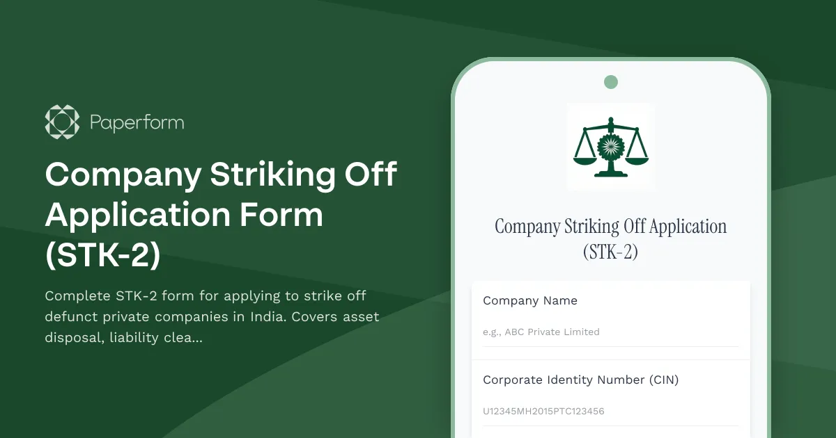 Company Striking Off Application Form (STK-2)