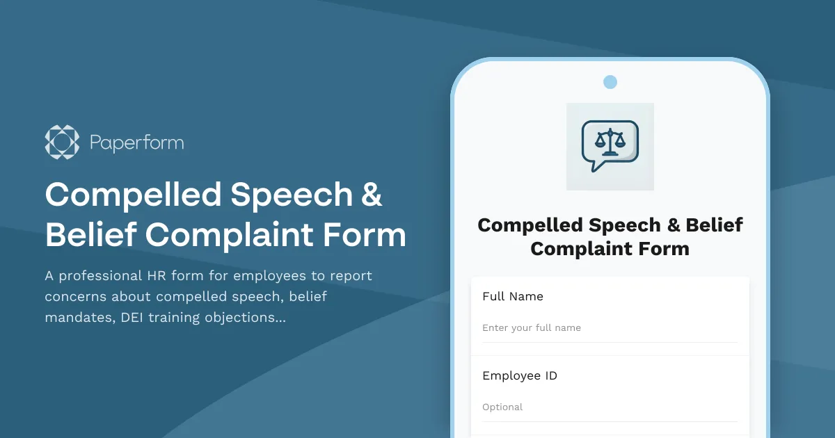 Compelled Speech & Belief Complaint Form