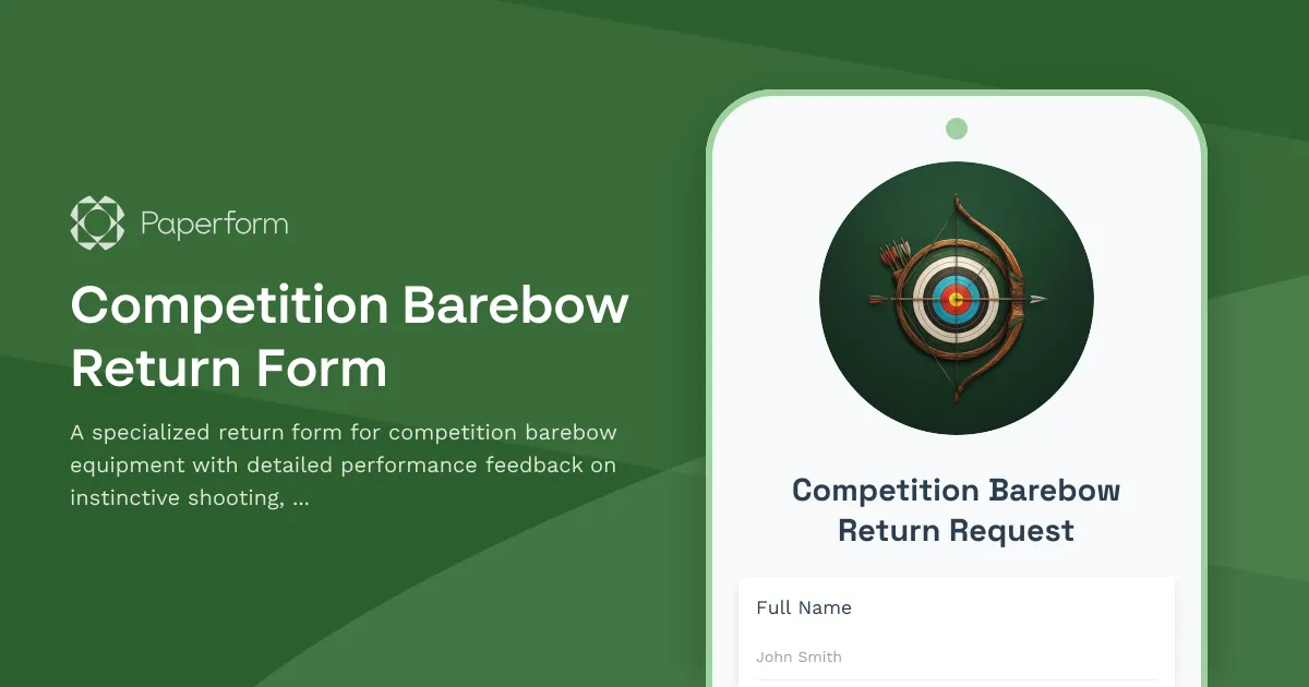 Competition Barebow Return Form