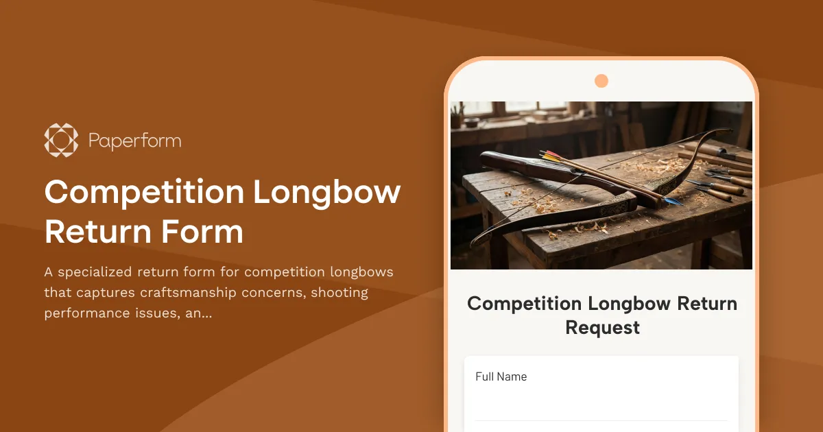Competition Longbow Return Form