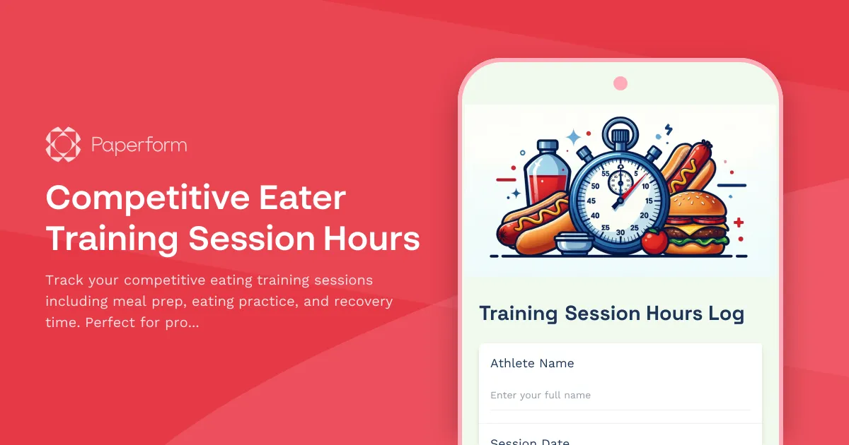 Competitive Eater Training Session Hours