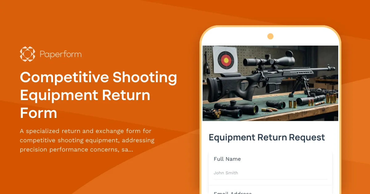 Competitive Shooting Equipment Return Form