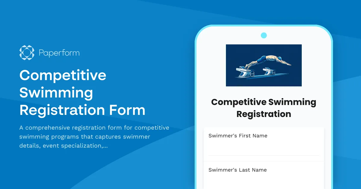 Competitive Swimming Registration Form