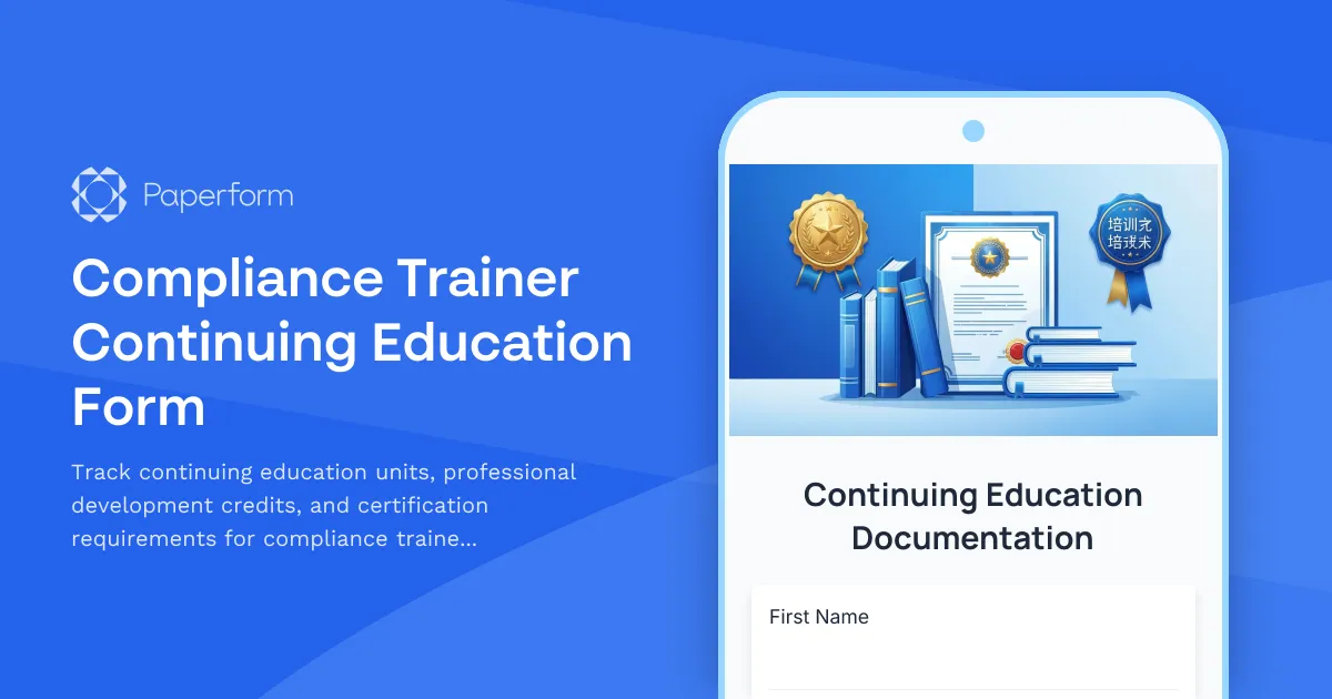 Compliance Trainer Continuing Education Form