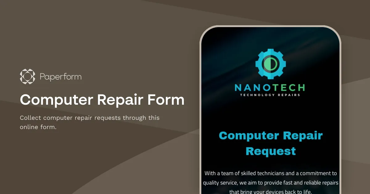 Computer Repair Form