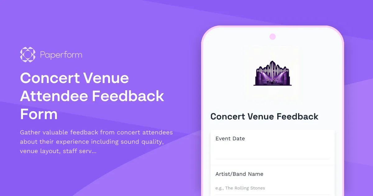 Concert Venue Attendee Feedback Form