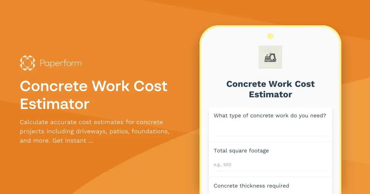 Concrete Work Cost Estimator