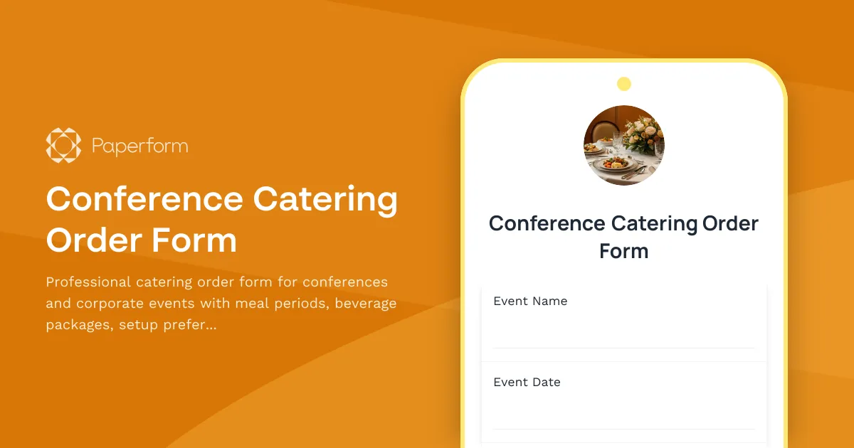 Conference Catering Order Form