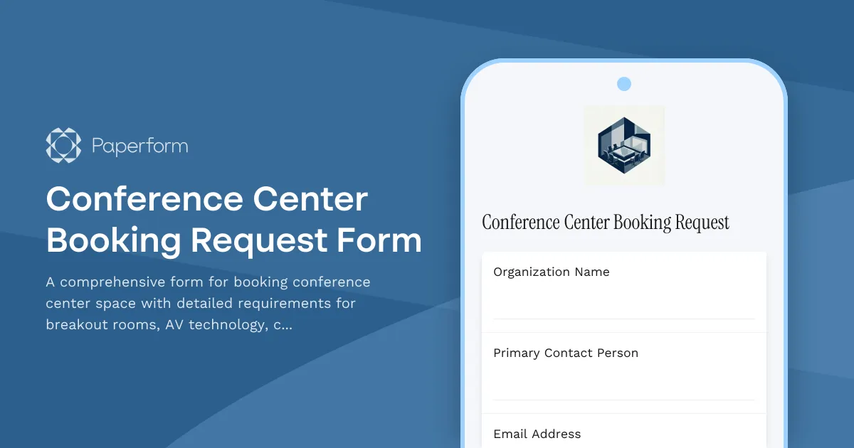Conference Center Booking Request Form