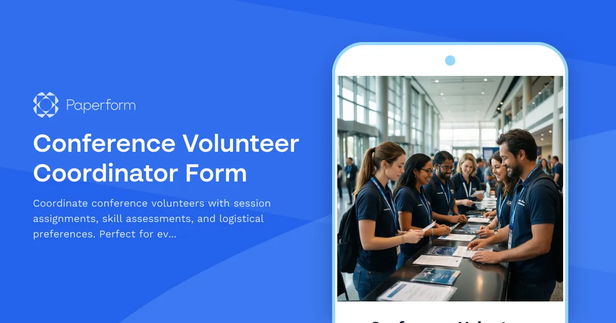 Conference Volunteer Coordinator Form