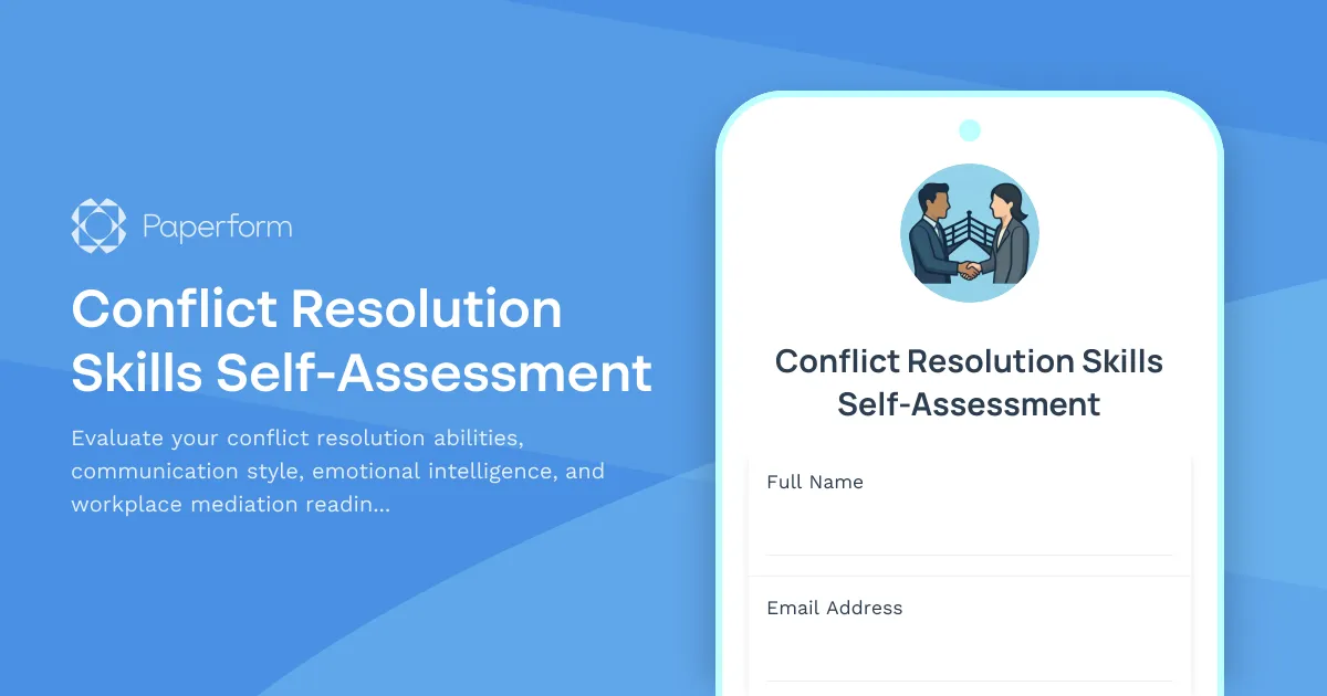 Conflict Resolution Skills Self-Assessment