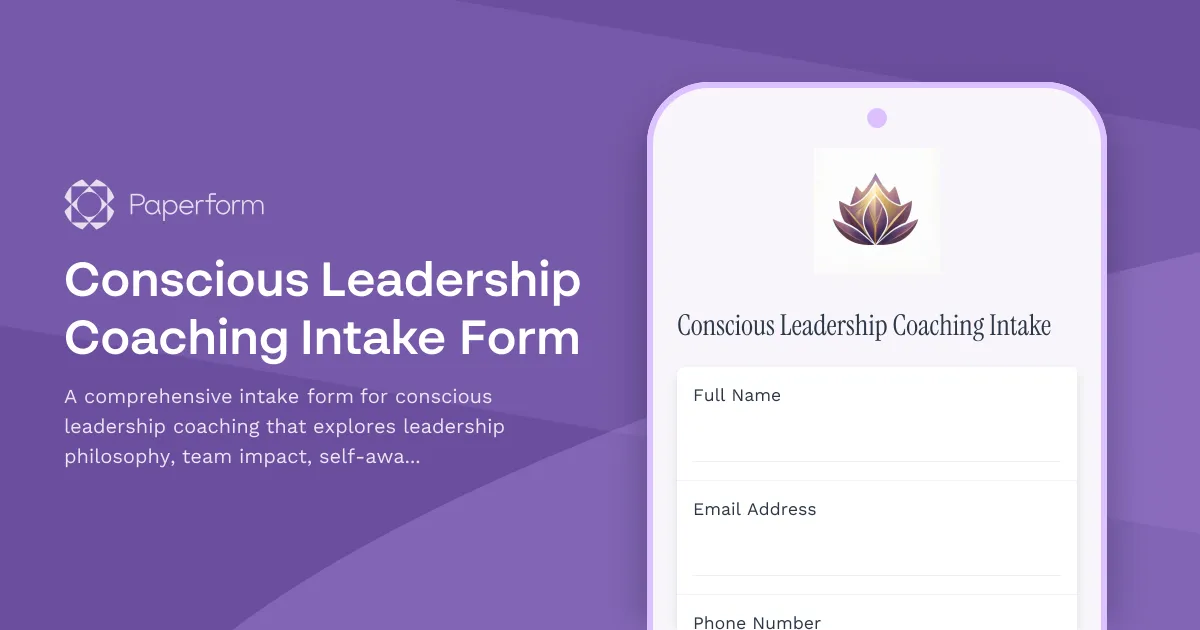 Conscious Leadership Coaching Intake Form