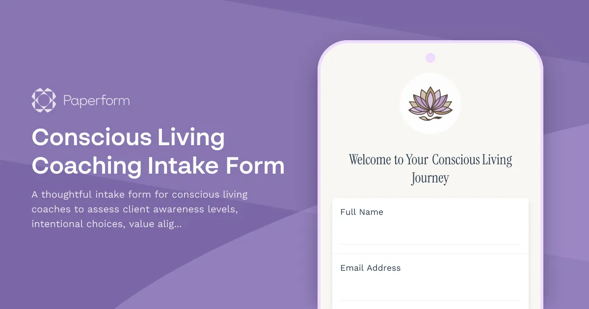 Conscious Living Coaching Intake Form