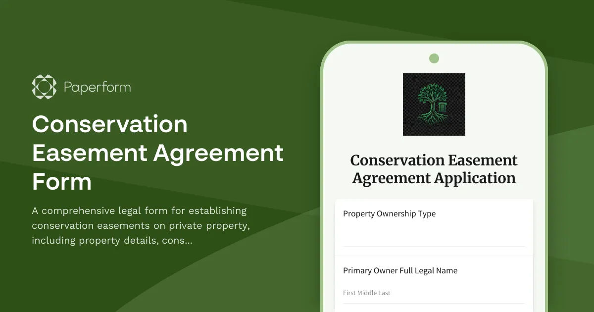 Conservation Easement Agreement Form