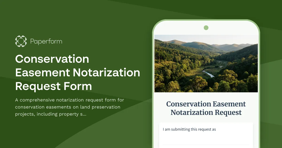 Conservation Easement Notarization Request Form