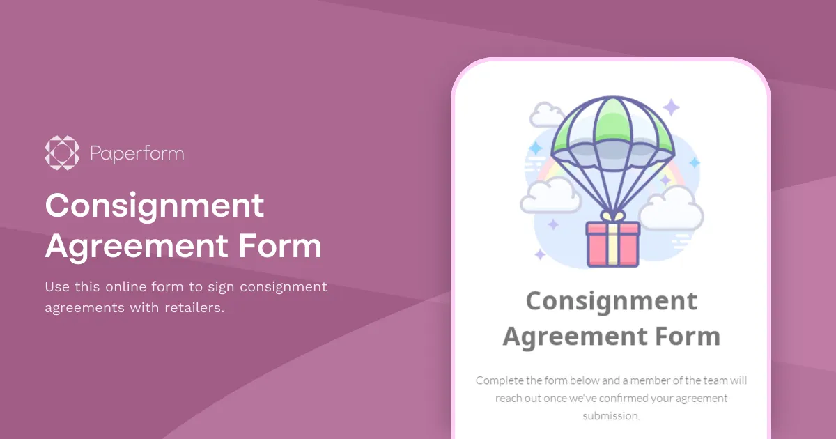 Consignment Agreement Form