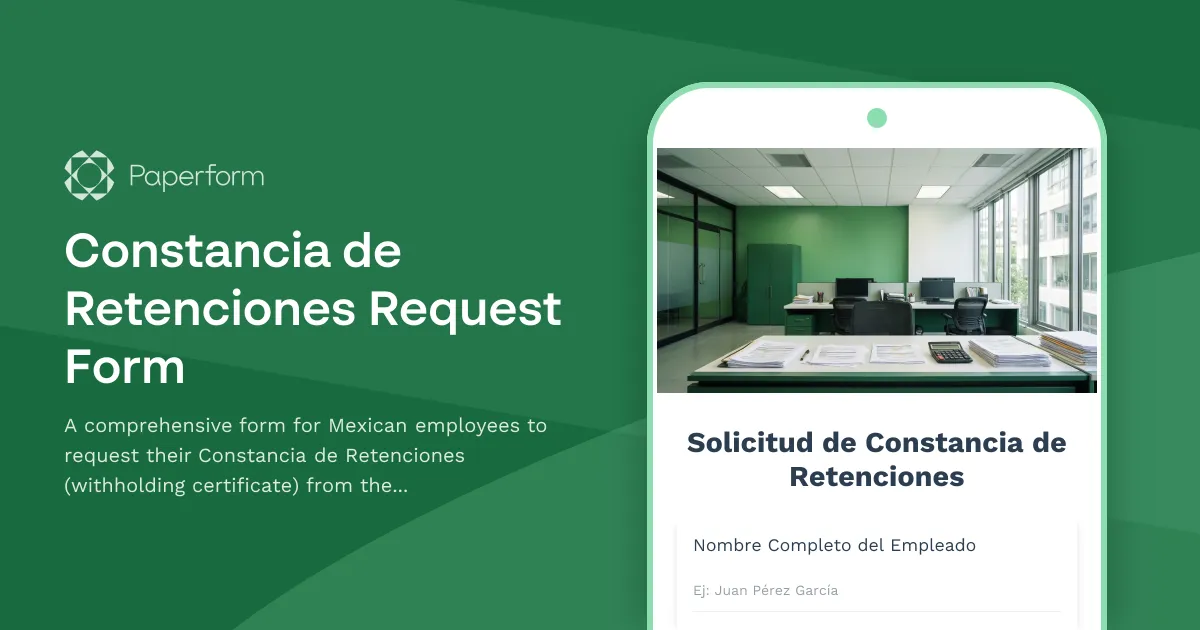 Constancia de Retenciones Request Form