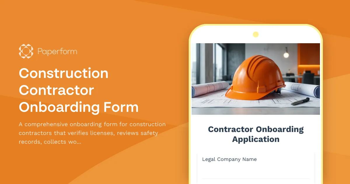 Construction Contractor Onboarding Form