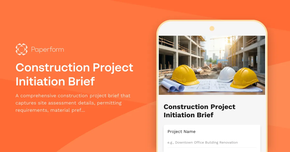 Construction Project Initiation Brief