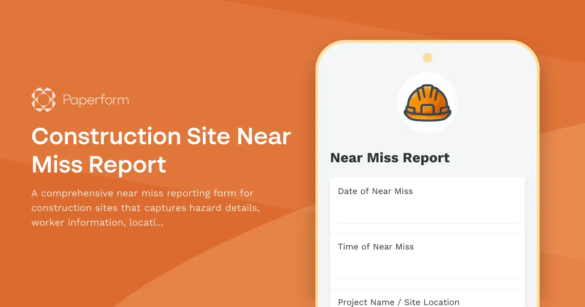 Construction Site Near Miss Report