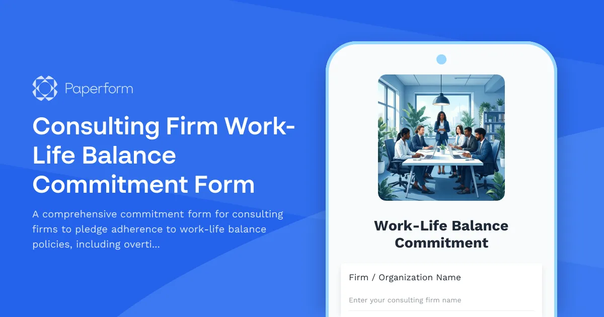 Consulting Firm Work-Life Balance Commitment Form