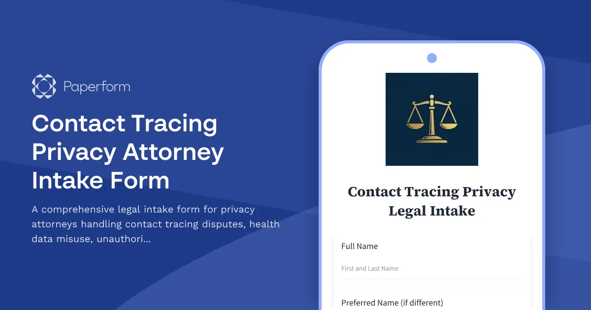 Contact Tracing Privacy Attorney Intake Form