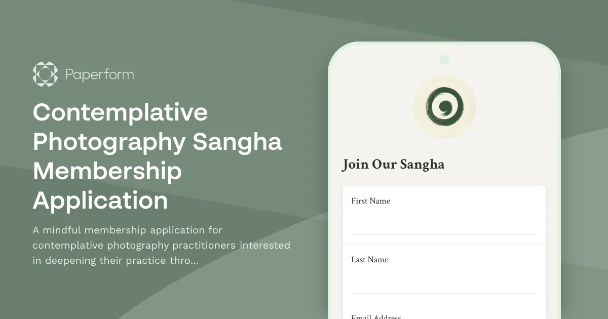 Contemplative Photography Sangha Membership Application