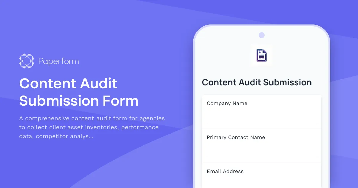 Content Audit Submission Form