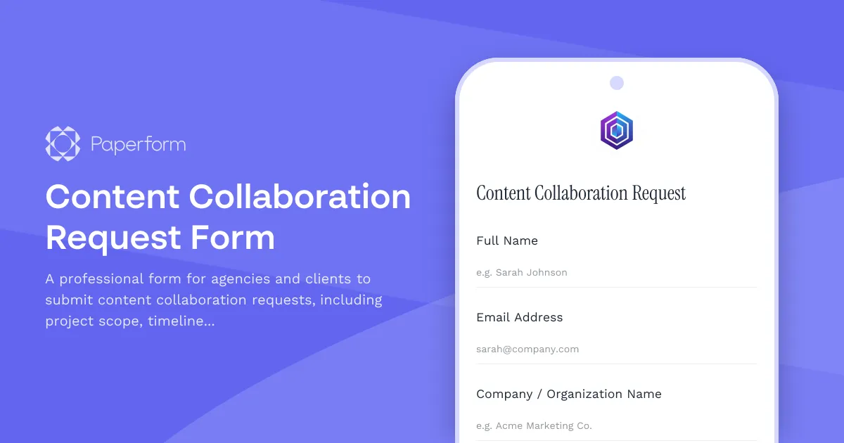 Content Collaboration Request Form